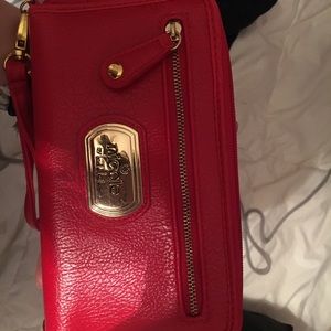 Red clutch wallet